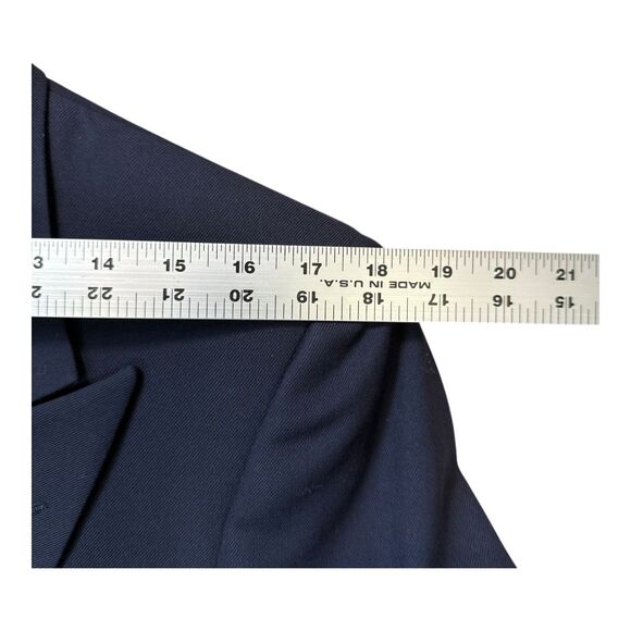 Vtg Christian Dior 39L Monsieur Double Breasted Blue Blazer Gold Button Preppy - Picture 12 of 13